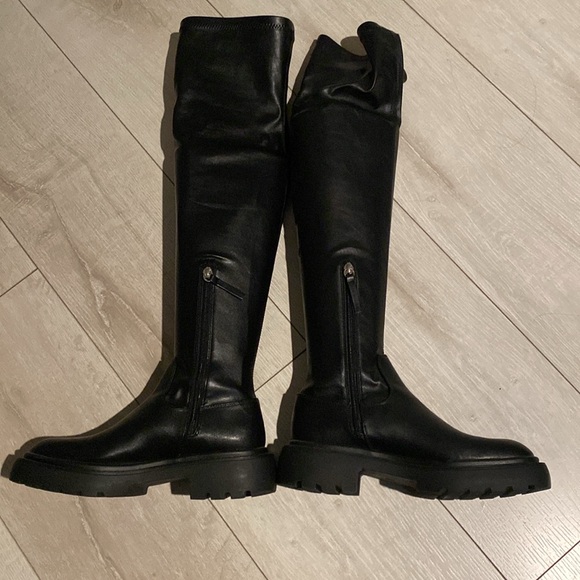 Zara Over the Knee tall lug sole boot - Picture 9 of 10